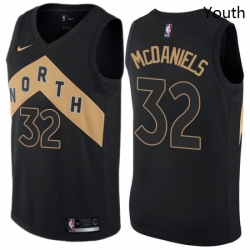 Youth Nike Toronto Raptors 32 KJ McDaniels Swingman Black NBA Jersey City Edition 