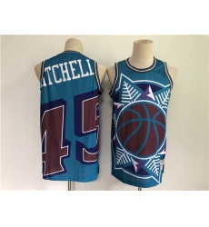 Men Men Utah Jazz 45 Donovan Mitchell Blue Big Face Throwback Stitched Jersey Men Men Utah Jazz 45 Donovan Mitchell Blue Big Face Throwback Stitched Jersey