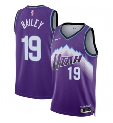 Men Utah Jazz 19 Ace Bailey Purple 2025 Icon Edition Stitched Basketball Jersey