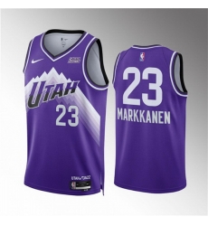 Men Utah Jazz 23 Lauri Elias Markkanen Purple 2023 24 City Edition Stitched Basketball Jersey Men Utah Jazz 23 Lauri Elias Markkanen Purple 2023 24 City Edition Stitched Basketball Jersey