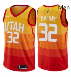 Mens Nike Utah Jazz 32 Karl Malone Authentic Orange NBA Jersey City Edition Mens Nike Utah Jazz 32 Karl Malone Authentic Orange NBA Jersey City Edition