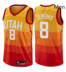 Mens Nike Utah Jazz 8 Jonas Jerebko Swingman Orange NBA Jersey City Edition Mens Nike Utah Jazz 8 Jonas Jerebko Swingman Orange NBA Jersey City Edition