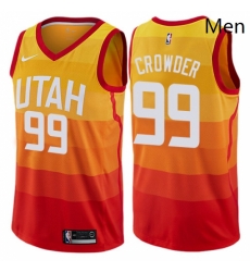 Mens Nike Utah Jazz 99 Jae Crowder Authentic Orange NBA Jersey City Edition Mens Nike Utah Jazz 99 Jae Crowder Authentic Orange NBA Jersey City Edition
