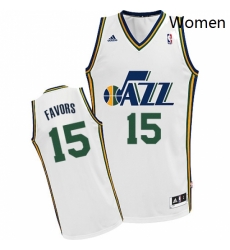 Womens Adidas Utah Jazz 15 Derrick Favors Swingman White Home NBA Jersey Womens Adidas Utah Jazz 15 Derrick Favors Swingman White Home NBA Jersey