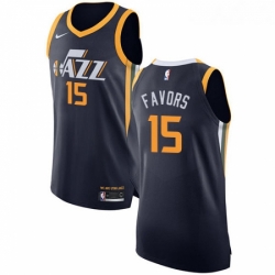Womens Nike Utah Jazz 15 Derrick Favors Authentic Navy Blue Road NBA Jersey Icon Edition