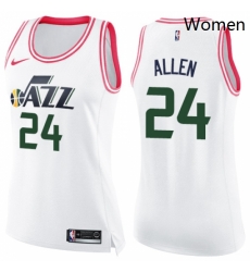 Womens Nike Utah Jazz 24 Grayson Allen Swingman White Pink Fashion NBA Jersey Womens Nike Utah Jazz 24 Grayson Allen Swingman White Pink Fashion NBA Jersey