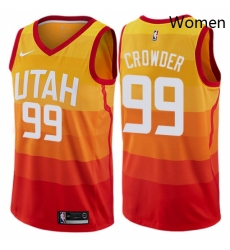 Womens Nike Utah Jazz 99 Jae Crowder Swingman Orange NBA Jersey City Edition Womens Nike Utah Jazz 99 Jae Crowder Swingman Orange NBA Jersey City Edition