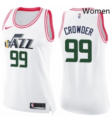 Womens Nike Utah Jazz 99 Jae Crowder Swingman WhitePink Fashion NBA Jersey Womens Nike Utah Jazz 99 Jae Crowder Swingman WhitePink Fashion NBA Jersey