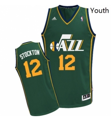 Youth Adidas Utah Jazz 12 John Stockton Swingman Green Alternate NBA Jersey Youth Adidas Utah Jazz 12 John Stockton Swingman Green Alternate NBA Jersey