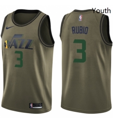 Youth Nike Utah Jazz 3 Ricky Rubio Swingman Green Salute to Service NBA Jersey Youth Nike Utah Jazz 3 Ricky Rubio Swingman Green Salute to Service NBA Jersey