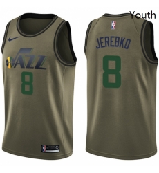 Youth Nike Utah Jazz 8 Jonas Jerebko Swingman Green Salute to Service NBA Jersey Youth Nike Utah Jazz 8 Jonas Jerebko Swingman Green Salute to Service NBA Jersey