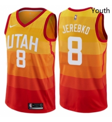 Youth Nike Utah Jazz 8 Jonas Jerebko Swingman Orange NBA Jersey City Edition Youth Nike Utah Jazz 8 Jonas Jerebko Swingman Orange NBA Jersey City Edition