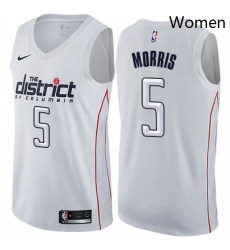 Womens Nike Washington Wizards 5 Markieff Morris Swingman White NBA Jersey City Edition 