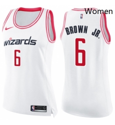 Womens Nike Washington Wizards 6 Troy Brown Jr Swingman White Pink Fashion NBA Jersey Womens Nike Washington Wizards 6 Troy Brown Jr Swingman White Pink Fashion NBA Jersey