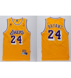 Men Adidas Lakers 24 Kobe Bryant Yellow Throwback NBA Jersey Men Adidas Lakers 24 Kobe Bryant Yellow Throwback NBA Jersey