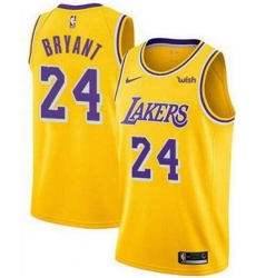 Men Lakers 24 Kobe Bryant Yellow Nike Swingman Sponsor Logo Jersey Men Lakers 24 Kobe Bryant Yellow Nike Swingman Sponsor Logo Jersey