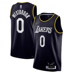 Men Los Angeles Lakers 0 Russell Westbrook 2022 Black 75th Anniversary Select Series MVP Swingman Jersey Men Los Angeles Lakers 0 Russell Westbrook 2022 Black 75th Anniversary Select Series MVP Swingman Jersey