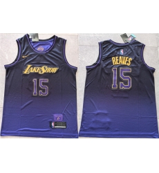 Men Los Angeles Lakers 15 Austin Reaves Purple 2024 City Edition Stitched Basketball Jersey Men Los Angeles Lakers 15 Austin Reaves Purple 2024 City Edition Stitched Basketball Jersey