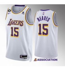 Men Los Angeles Lakers 15 Austin Reaves White Association Edition With NO 6 Patch Stitched Basketball Jersey Men Los Angeles Lakers 15 Austin Reaves White Association Edition With NO 6 Patch Stitched Basketball Jersey