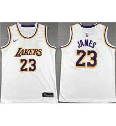 Men Los Angeles Lakers 23 LeBron James White Stitched Basketball Jersey Men Los Angeles Lakers 23 LeBron James White Stitched Basketball Jersey