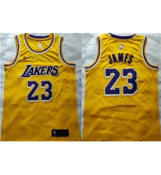 Men Los Angeles Lakers 23 LeBron James Yellow Stitched Basketball Jersey Men Los Angeles Lakers 23 LeBron James Yellow Stitched Basketball Jersey
