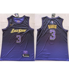 Men Los Angeles Lakers 3 Anthony Davis Purple 2024 City Edition Stitched Basketball Jersey Men Los Angeles Lakers 3 Anthony Davis Purple 2024 City Edition Stitched Basketball Jersey