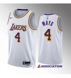 Men Los Angeles Lakers 4 Skylar Mays White Association Edition Stitched Basketball Jersey Men Los Angeles Lakers 4 Skylar Mays White Association Edition Stitched Basketball Jersey