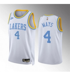 Men Los Angeles Lakers 4 Skylar Mays White Classic Edition Stitched Basketball Jersey Men Los Angeles Lakers 4 Skylar Mays White Classic Edition Stitched Basketball Jersey