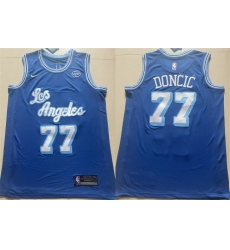 Men Los Angeles Lakers 77 Luka Doncic Blue 2025 Stitched Basketball Jersey Men Los Angeles Lakers 77 Luka Doncic Blue 2025 Stitched Basketball Jersey