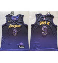 Men Los Angeles Lakers 9 Bronny James Purple 2024 City Edition Stitched Basketball Jersey Men Los Angeles Lakers 9 Bronny James Purple 2024 City Edition Stitched Basketball Jersey