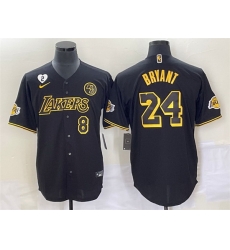 Men Los Angeles Lakers Front 8 Back 24 Kobe Bryant With NO 2 And KB Patch Black Cool Base Stitched Baseball Jersey Men Los Angeles Lakers Front 8 Back 24 Kobe Bryant With NO 2 And KB Patch Black Cool Base Stitched Baseball Jersey