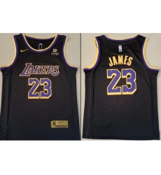 Men Los Angeles Lakers Lebron James #23 Black Purple Stitched NBA Jersey Men Los Angeles Lakers Lebron James #23 Black Purple Stitched NBA Jersey