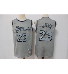 Men Los Angeles Lakers Lebron James 23 Gray Hardwood Classic Michell&Ness Limited Jersey Men Los Angeles Lakers Lebron James 23 Gray Hardwood Classic Michell&Ness Limited Jersey