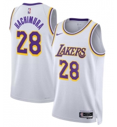 Men Los Angeles Lakers Rui Hachimura #28 White Stitched NBA Jersey Men Los Angeles Lakers Rui Hachimura #28 White Stitched NBA Jersey