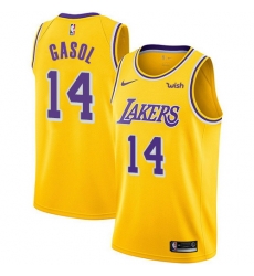 Men Nike Los Angeles Lakers 14 Marc Gasol Gold NBA Swingman Icon Edition Jersey