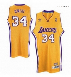 Mens Adidas Los Angeles Lakers 34 Shaquille ONeal Swingman Gold Throwback NBA Jersey Mens Adidas Los Angeles Lakers 34 Shaquille ONeal Swingman Gold Throwback NBA Jersey