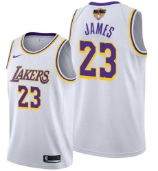 Men's Los Angeles Lakers #23 LeBron James White 2020 Finals Stitched NBA Jersey Men's Los Angeles Lakers #23 LeBron James White 2020 Finals Stitched NBA Jersey