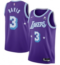 Men's Los Angeles Lakers #3 Anthony Davis Bibigo Purple City Edition Stitched Jersey Men's Los Angeles Lakers #3 Anthony Davis Bibigo Purple City Edition Stitched Jersey