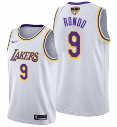 Men's Los Angeles Lakers #9 Rajon Rondo 2020 White Finals Stitched NBA Jersey Men's Los Angeles Lakers #9 Rajon Rondo 2020 White Finals Stitched NBA Jersey
