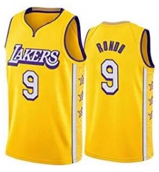 Men's Los Angeles Lakers #9 Rajon Rondo Stitched Yellow NBA Jersey Men's Los Angeles Lakers #9 Rajon Rondo Stitched Yellow NBA Jersey