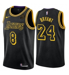 Men's Los Angeles Lakers Front #8 Back #24 Kobe Bryant Black Stitched NBA Jersey Men's Los Angeles Lakers Front #8 Back #24 Kobe Bryant Black Stitched NBA Jersey