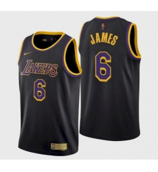 Men's Los Angeles Lakers LeBron James #6 Jersey Black Earned 2021-22 Men's Los Angeles Lakers LeBron James #6 Jersey Black Earned 2021-22