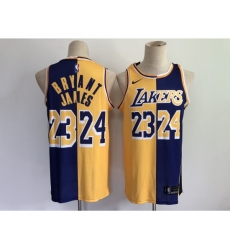 Men's Los Angeles Lakers Purple Gold Kobe Bryant Split Special Mamba And La King Jersey Men's Los Angeles Lakers Purple Gold Kobe Bryant Split Special Mamba And La King Jersey