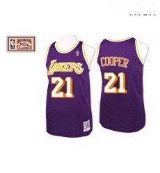 Mens Mitchell and Ness Los Angeles Lakers 21 Michael Cooper Authentic Purple Throwback NBA Jersey Mens Mitchell and Ness Los Angeles Lakers 21 Michael Cooper Authentic Purple Throwback NBA Jersey