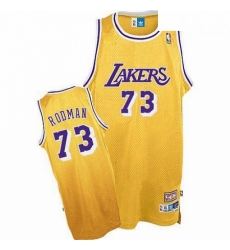 Mens Mitchell and Ness Los Angeles Lakers 73 Dennis Rodman Authentic Gold Throwback NBA Jersey Mens Mitchell and Ness Los Angeles Lakers 73 Dennis Rodman Authentic Gold Throwback NBA Jersey