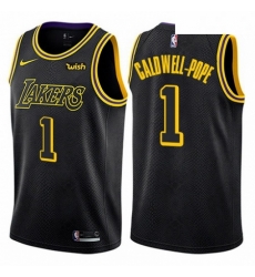 Mens Nike Los Angeles Lakers 1 Kentavious Caldwell Pope Swingman Black City Edition NBA Jersey Mens Nike Los Angeles Lakers 1 Kentavious Caldwell Pope Swingman Black City Edition NBA Jersey