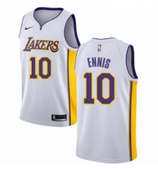 Mens Nike Los Angeles Lakers 10 Tyler Ennis Swingman White NBA Jersey Association Edition Mens Nike Los Angeles Lakers 10 Tyler Ennis Swingman White NBA Jersey Association Edition