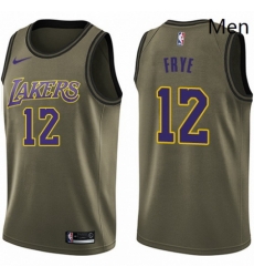 Mens Nike Los Angeles Lakers 12 Channing Frye Swingman Green Salute to Service NBA Jersey Mens Nike Los Angeles Lakers 12 Channing Frye Swingman Green Salute to Service NBA Jersey