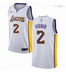 Mens Nike Los Angeles Lakers 2 Derek Fisher Swingman White NBA Jersey Association Edition Mens Nike Los Angeles Lakers 2 Derek Fisher Swingman White NBA Jersey Association Edition
