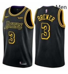 Mens Nike Los Angeles Lakers 3 Corey Brewer Authentic Black City Edition NBA Jersey Mens Nike Los Angeles Lakers 3 Corey Brewer Authentic Black City Edition NBA Jersey